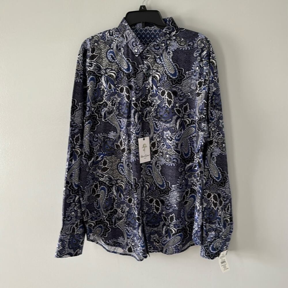 Robert Graham Saunders Long Sleeve Woven Button Down New With Tags 2XL